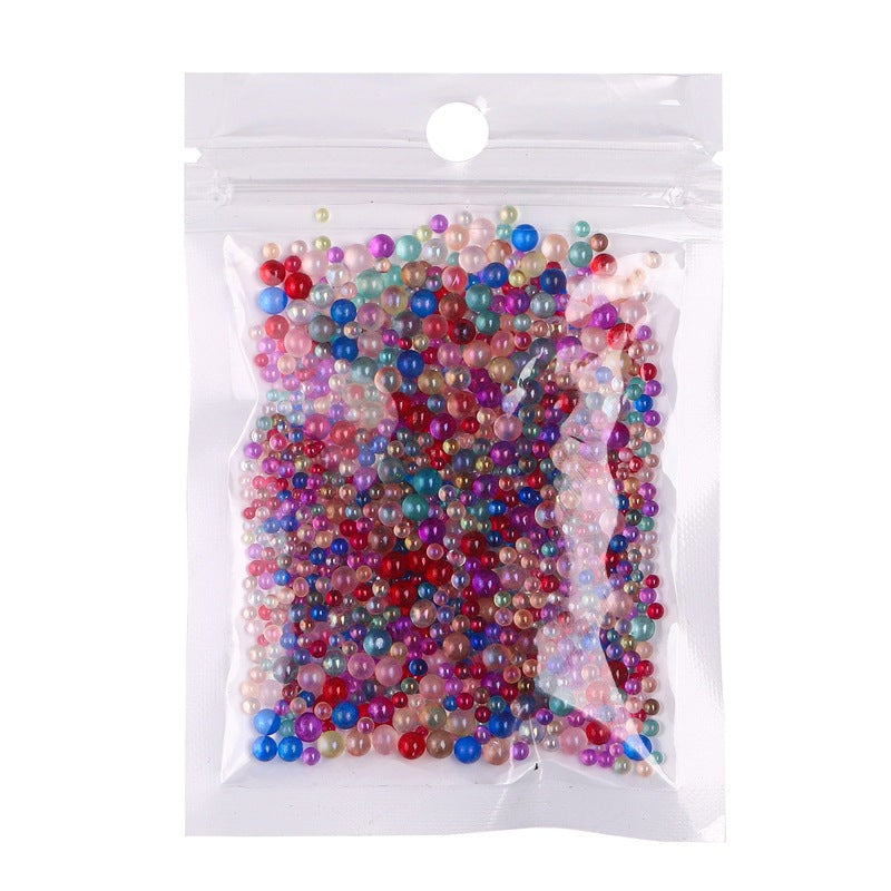 Wholesale 30g Non Porous Transparent Iridescent Glass Rice Beads